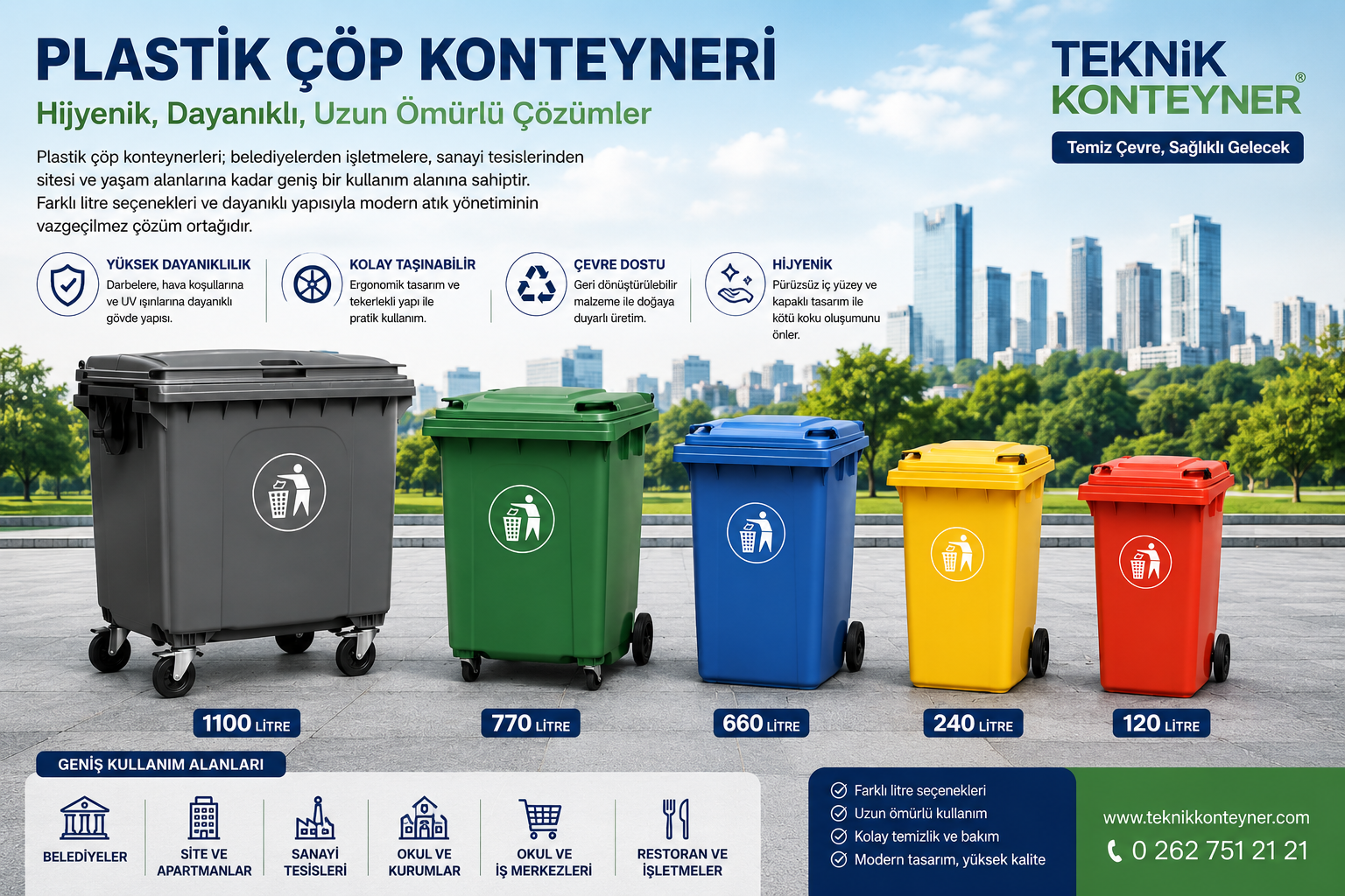 Plastik Çöp Konteyneri Nedir? Kullanım Alanları, Özellikleri ve Doğru Seçim Rehberi