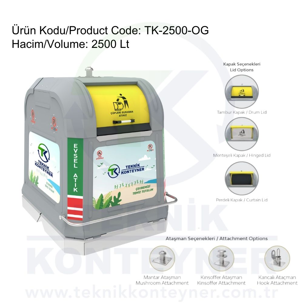 2500L Overground Waste Container