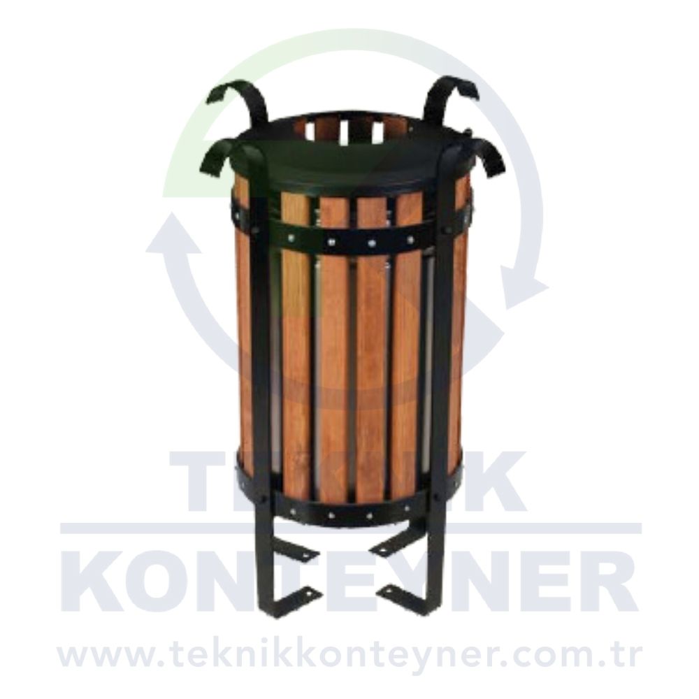 TK-S136 Wooden Coated Laminated Outdoor Trash Can